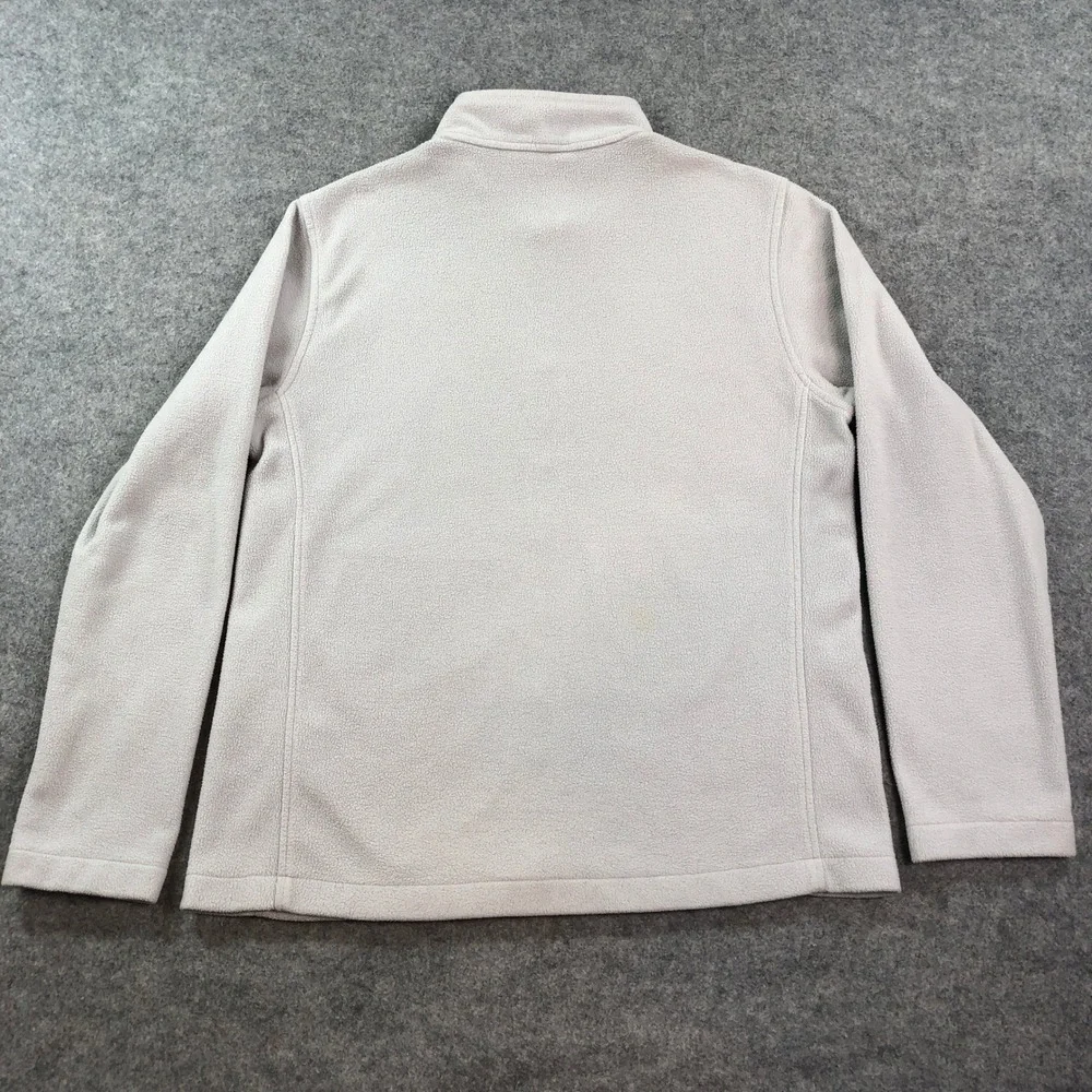The North Face Mens Fleece Jacket Large Full Zip Embroidered Logo Light Gray